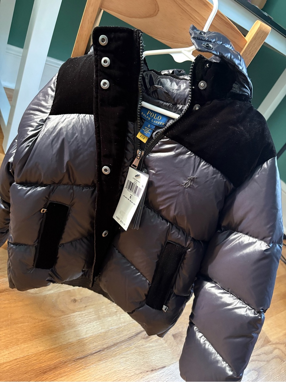 Polo by Ralph Lauren Kids Silver and Black Puffer Jacket